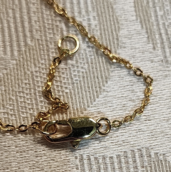 VINTAGE 90s GOLD PLATED ETERNITY RINGS NECKLACE – CRYSTAL ACCENTS, EXCELLENT - Picture 8 of 11